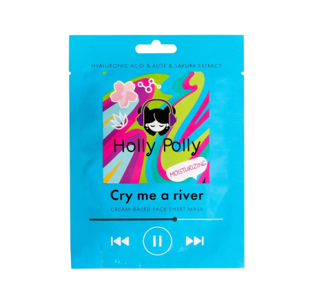Тканевая маска для лица на кремовой основе Holly Polly Cry me a river с гиалур. кислотой, алое, 22 г