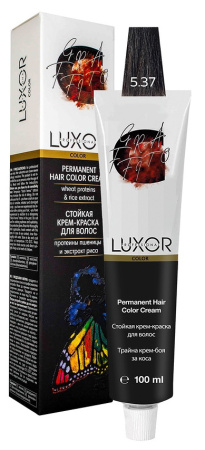 Перманентная крем-краска Luxor Professional Color 5.37 Светлый коричневый золот. шоколадный, 100 мл
