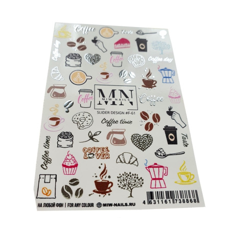 Слайдер-дизайн для ногтей Miw Nails F-61