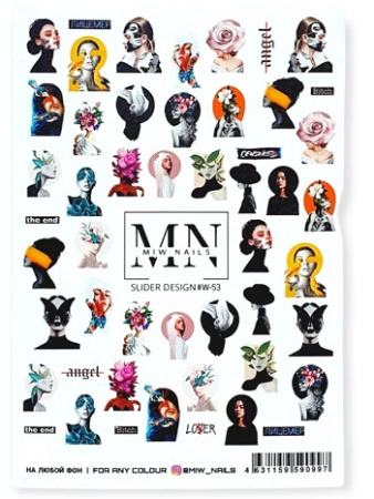 Слайдер-дизайн для ногтей Miw Nails W-53
