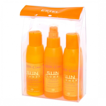 Набор косметический дорожный Estel Curex Sunflower (шампунь, бальзам, спрей)