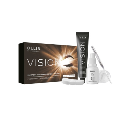Набор для окрашивания бровей и ресниц Ollin Vision холодно-коричневый, 2х20 мл