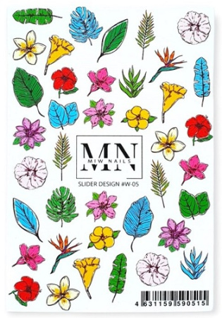 Слайдер-дизайн для ногтей Miw Nails W-05