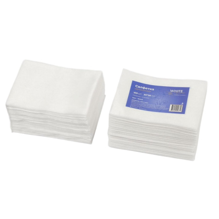 Салфетка в пачке White Line 20*30 Спанлейс белый, 100 шт