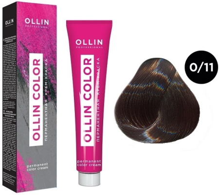 Крем-краска для волос Ollin Color 0/11 корректор пепельный, 100 мл