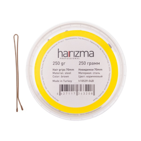 harizma Невидимки для волос 70 мм прямые коричневые 250 гр