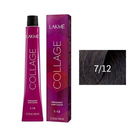 Крем-краска Lakme Collage 7/12 средний блондин пепельно-фиолетовый, 60 мл