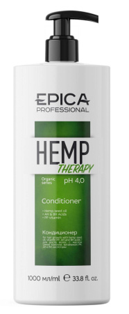 Кондиционер для роста волос с маслом семян конопли Hemp Therapy Organic, 1000 мл