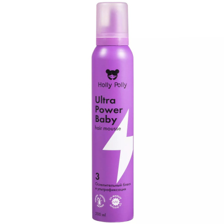 Мусс для волос Holly Polly Ultra Power Baby ослепительный блеск и ультрафиксация, 200 мл
