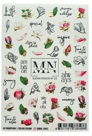 Слайдер-дизайн для ногтей Miw Nails F-23