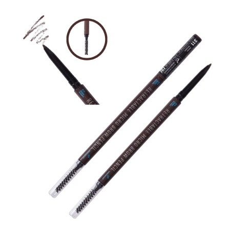 Карандаш автоматический для бровей Parisa Retractable Micro Brow Pencil, т. 311 тёмно-коричневый