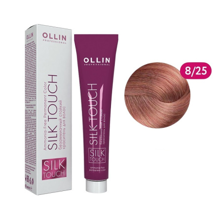 Ollin Безаммиачный стойкий краситель для волос Silk Touch 8/25 св.-рус. фиол.-махаг., 60 мл