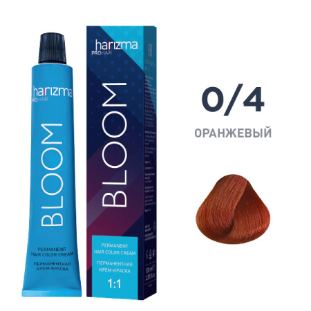 Крем-краска harizma PROhair Bloom 0/4 оранжевый, 100 мл