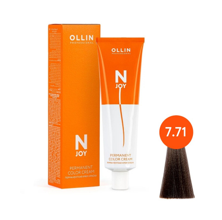 Крем-краска Ollin N-JOY 7/71 русый коричнево-пепельный, 100 мл