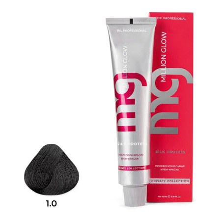 Крем-краска TNL Million Glow Private 1.0 черный, 100 мл