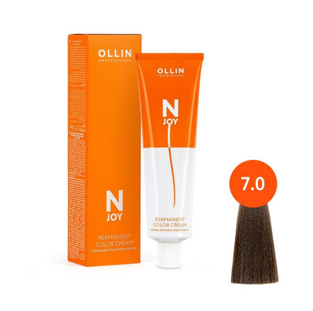 Крем-краска Ollin N-JOY 7/0 русый, 100 мл