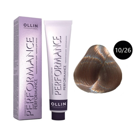 Перманентная крем-краска Ollin Performance 10/26 светлый блондин розовый, 60 мл