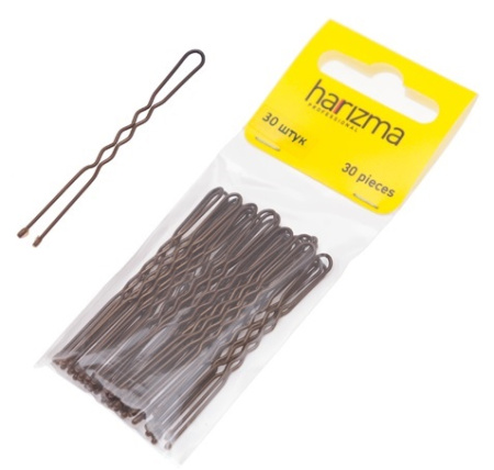 Шпильки 60 мм волна коричневые, 30 шт 