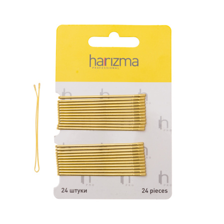 Невидимки 60 мм прямые 24 шт золото