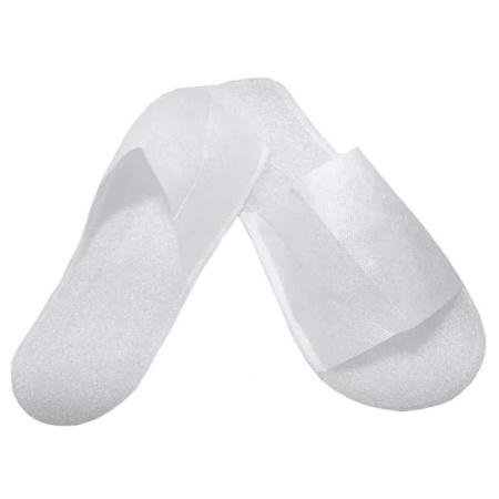 Тапочки White Line с открытым мысом антикризисные белые, 1 пара