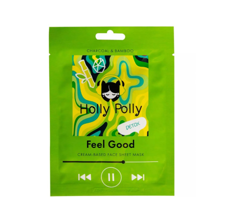 Тканевая маска для лица на кремовой основе Holly Polly Feel Good с углем и экстрактом бамбука, 22 г