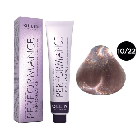Перманентная крем-краска Ollin Performance 10/22 светлый блондин фиолетовый, 60 мл