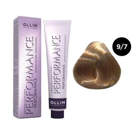 Перманентная крем-краска Ollin Performance 9/7 блондин коричневый, 60 мл 