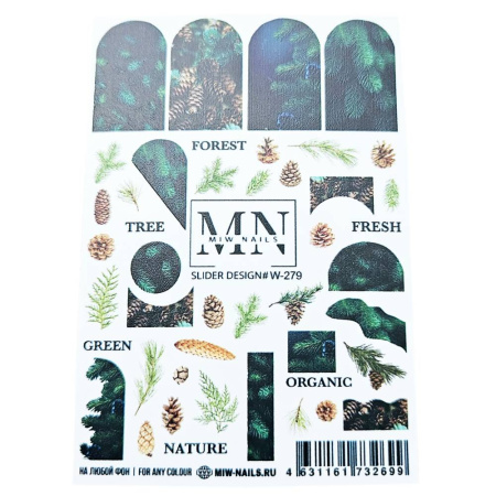 Слайдер-дизайн для ногтей Miw Nails W-279