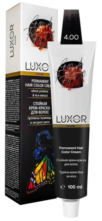 Перманентная крем-краска Luxor Professional 4.00 Коричневый натуральный интенсивный, 100 мл									