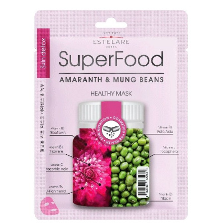 Institute Estelare Тканевая маска для лица SUPERFOOD Амарант и Бобы Мунг, 25 г