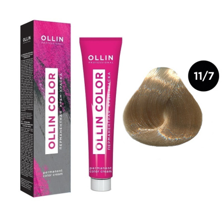 Перманентная крем-краска для волос Ollin Color 11/7 специальный блондин коричневый, 100 мл