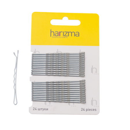 Невидимки 60 мм волна 24 шт серебро