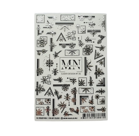 Слайдер-дизайн для ногтей Miw Nails F-36