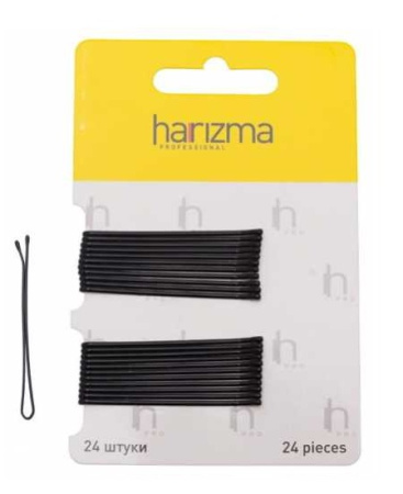 Невидимки 50 мм прямые черные, 24 шт