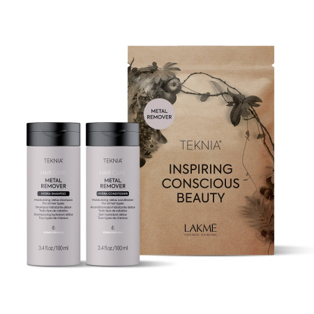 Дорожный набор детокс-средств для волос Lakme Metal Remover (шампунь 100 мл, кондиционер 100 мл)