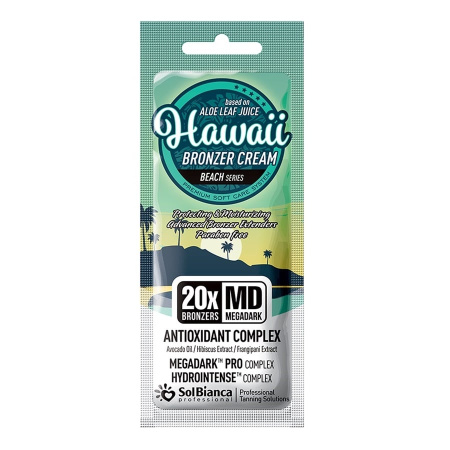 Крем для загара SolBianca Beach Hawaii 20х bronzer с маслом авокадо, гибискусом и франжипани, 15 мл