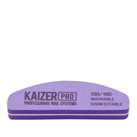 KAIZER PRO Пилка д/маникюра мягкая, лодка бафик шлифовочный, фиолетовый, 8,5см, 100/180, NF-50