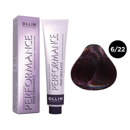 Перманентная крем-краска Ollin Performance 6/22 темно-русый фиолетовый, 60 мл 