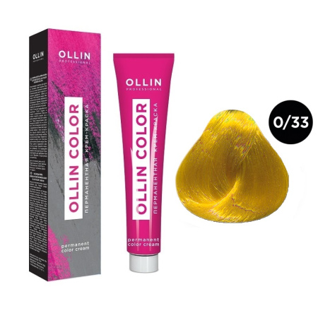 Крем-краска для волос Ollin Color 0/33 корректор желтый, 100 мл