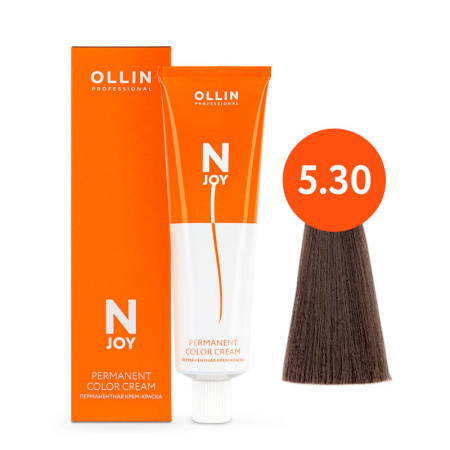 Крем-краска Ollin N-JOY 5/30 светлый шатен золотистый, 100 мл