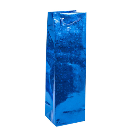 Пакет "Голография" синий 10х9х34 см, в ассортименте