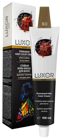 Перманентная крем-краска Luxor Professional Color 8.0 Светлый блондин натуральный, 100 мл