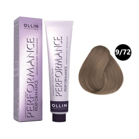 Перманентная крем-краска Ollin Performance 9/72 блондин коричнево-фиол.,60 мл 