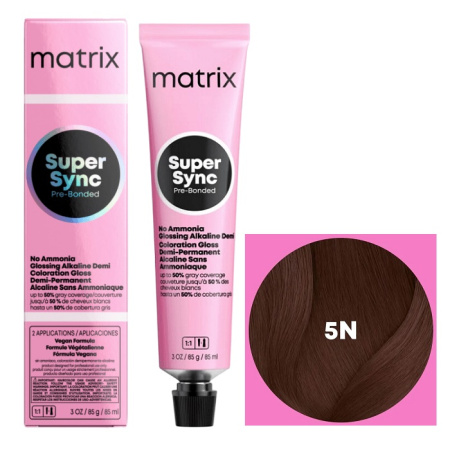 Краска для волос Matrix Super Sync Pre-Bonded 5N светлый шатен натуральный, 90 мл