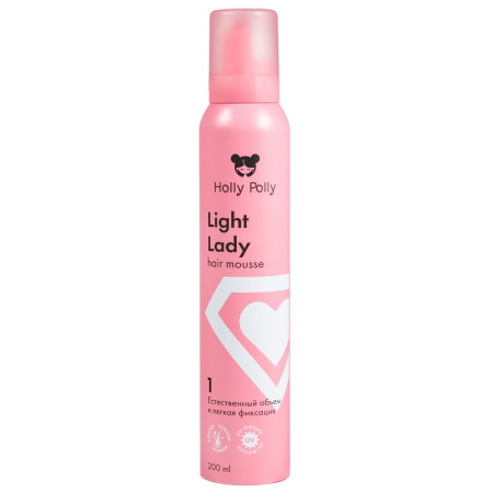 Мусс для волос Holly Polly Light Lady естественный объём и легкая фиксация, 200 мл