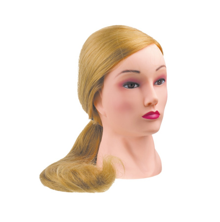 Голова-манекен учебная для парикмахеров, искусственые волосы "Блондинка" Dewal, 50-60 см