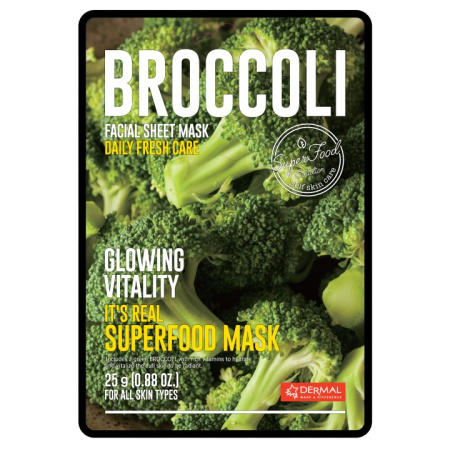 DERMAL It's Real SuperfoodMask Broccoli Маска для лица с брокколи 25 г