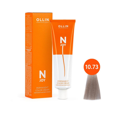 Крем-краска Ollin N-JOY 10/73 светлый блондин коричнево-золотистый, 100 мл