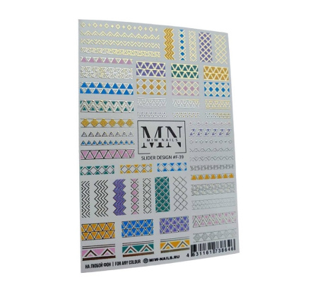 Слайдер-дизайн для ногтей Miw Nails F-39