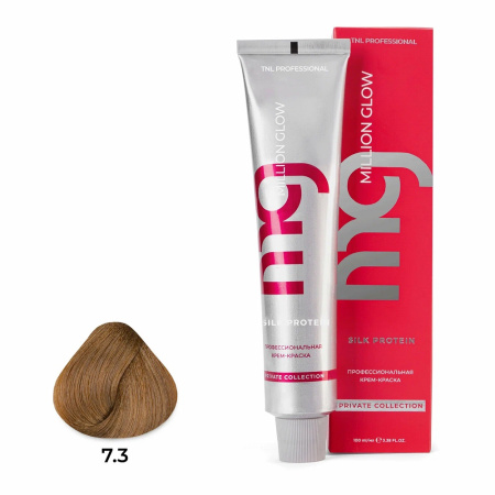 Крем-краска TNL Million Glow Private 7.3 блонд золотистый, 100 мл